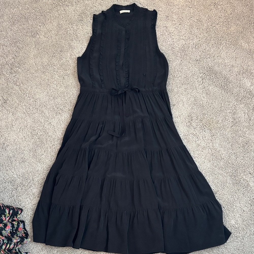 Ulla Johnson Black Sleeveless Tiered Maxi Dress